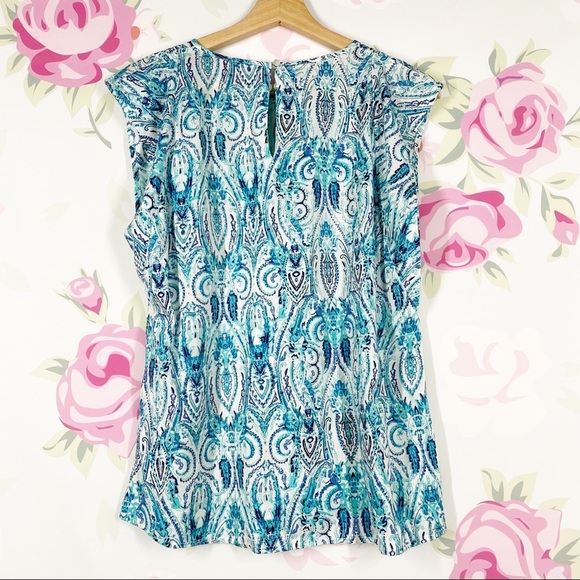 Lucky Brand Teal Paisley Print Sleeveless Top S - Picture 9 of 10